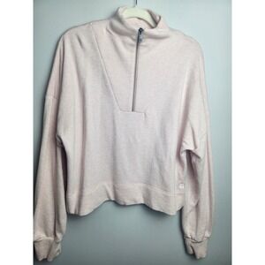Sweaty Betty Nestle Up half zip crop sweatshirt sz L Antique Pink